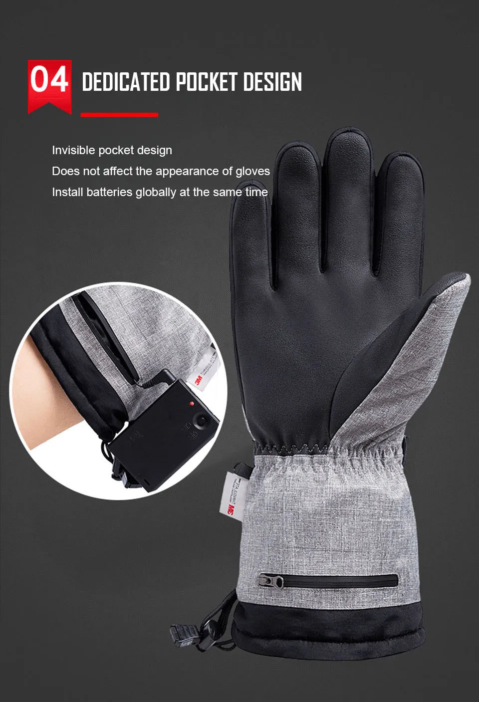 Electric Heated Winter Gloves – 3M Insulated, Waterproof, Windproof Thermal Gloves for Snowboarding, Cycling, Skiing, and Outdoor Adventures