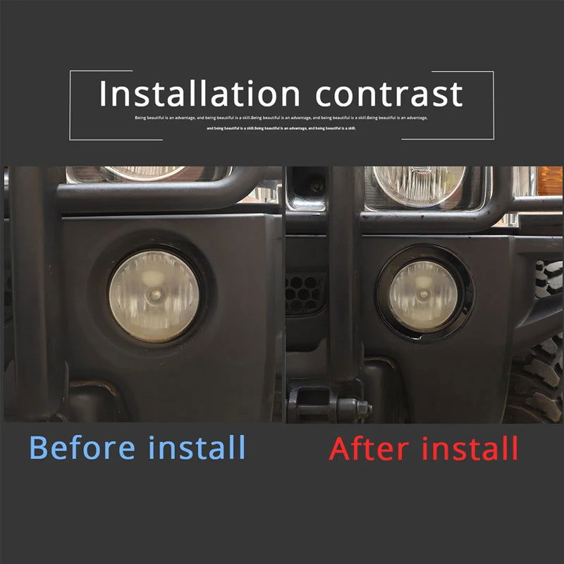 Fog Lamp Trim Rings – ABS Piano Black for 2005-2009 Hummer H3/H3T