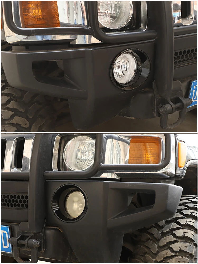 Fog Lamp Trim Rings – ABS Piano Black for 2005-2009 Hummer H3/H3T