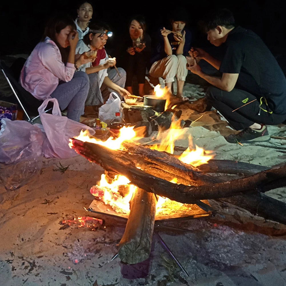 Foldable Stainless Steel Mesh Fire Pit and Wood Stove for Camping and Outdoor Use