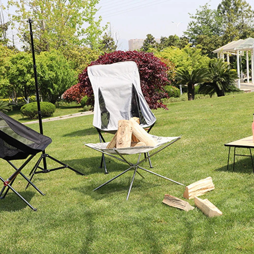 Foldable Stainless Steel Mesh Fire Pit and Wood Stove for Camping and Outdoor Use