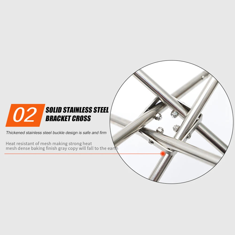 Foldable Stainless Steel Mesh Fire Pit and Wood Stove for Camping and Outdoor Use