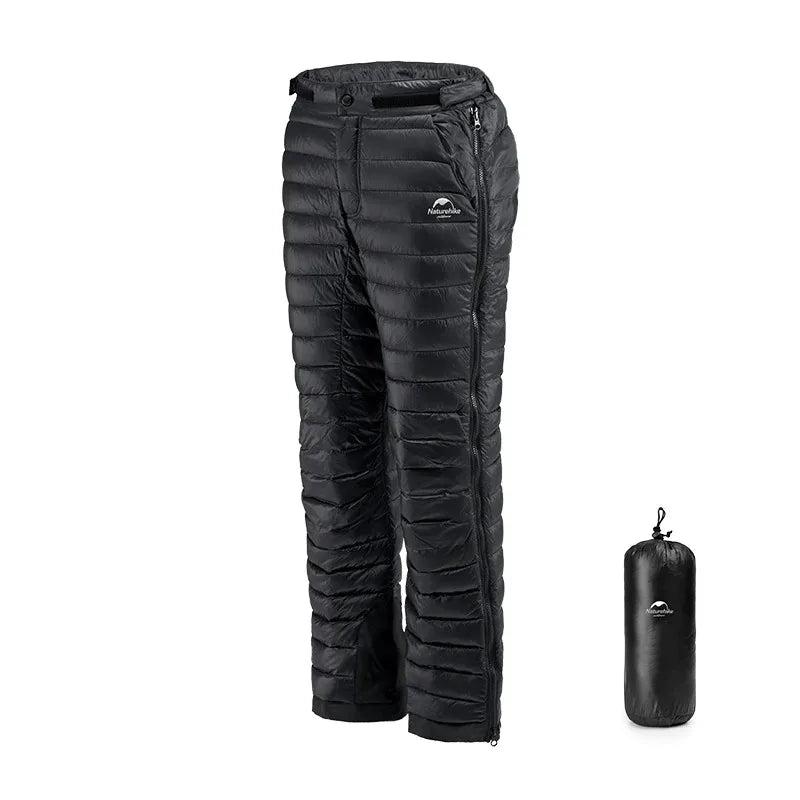 Goose Down Thermal Pants – Windproof, Waterproof Winter Trousers with Side Zippers for Men and Women