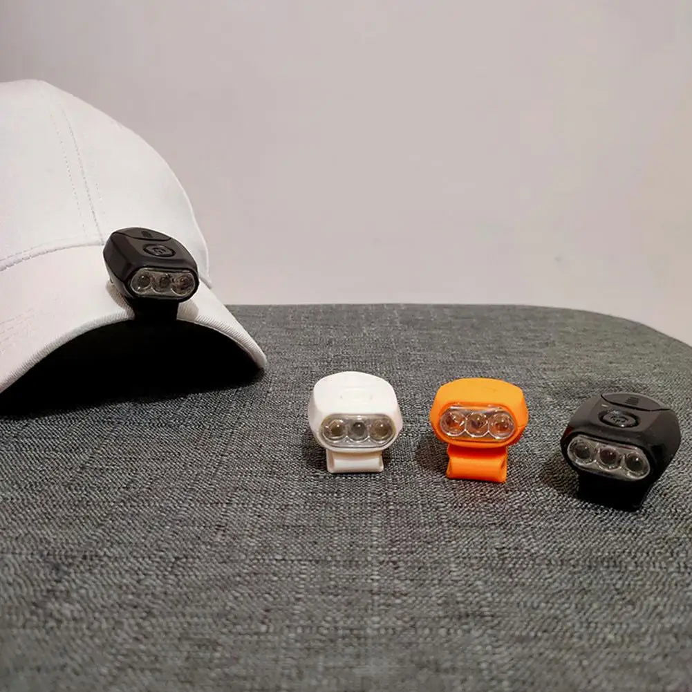 Outdoor 3 LED Hat Clip Headlamp - Portable Cap Light for Camping, Fishing, Hiking