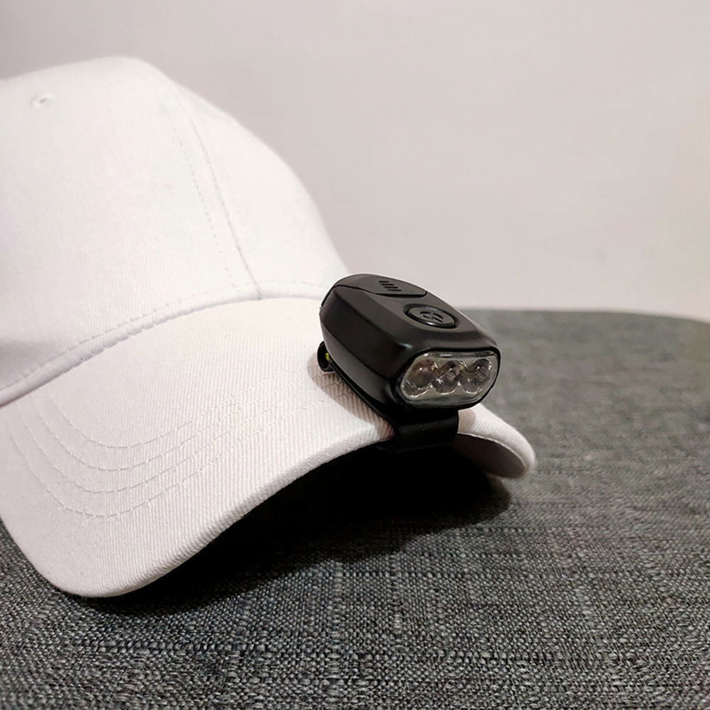 Outdoor 3 LED Hat Clip Headlamp - Portable Cap Light for Camping, Fishing, Hiking