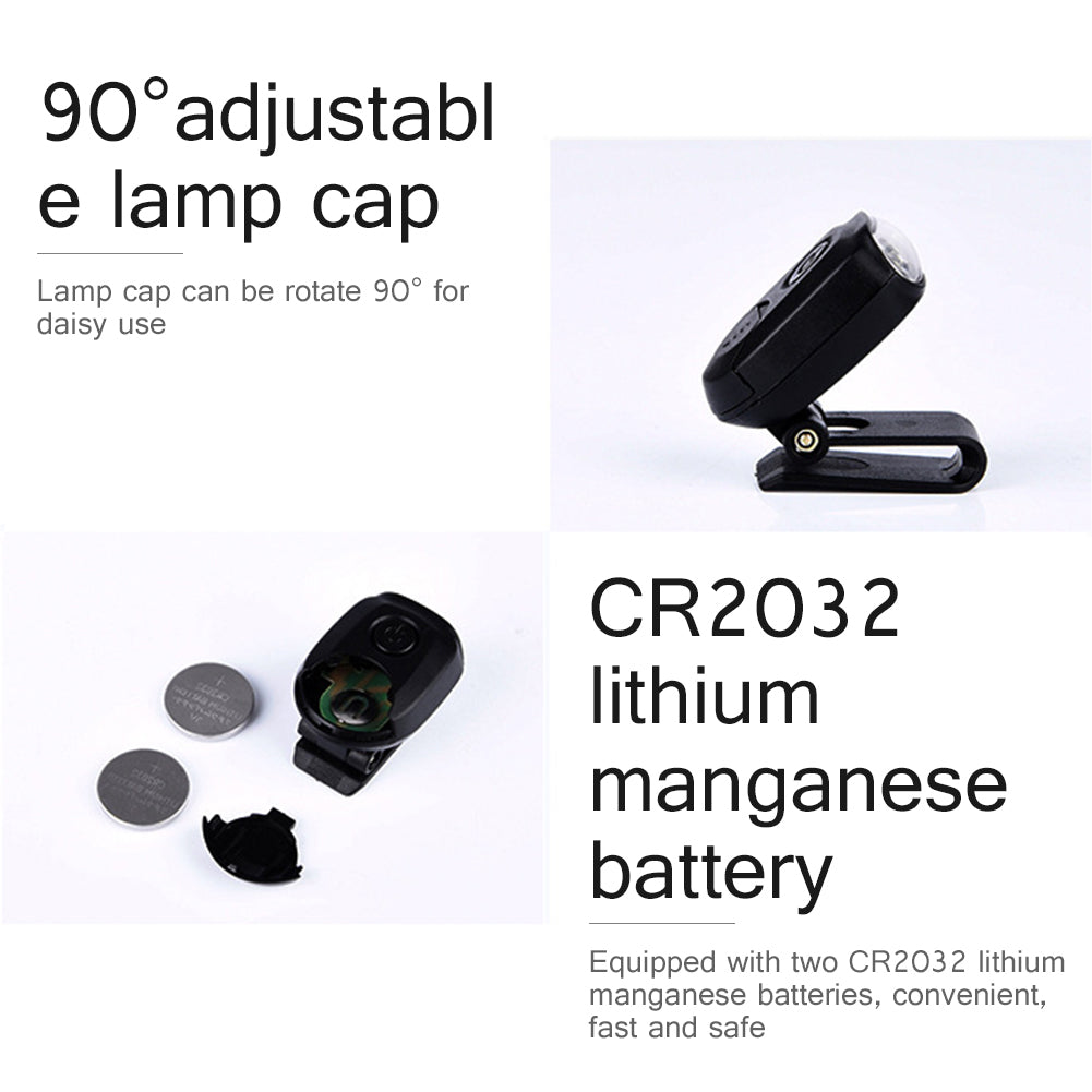 Outdoor 3 LED Hat Clip Headlamp - Portable Cap Light for Camping, Fishing, Hiking