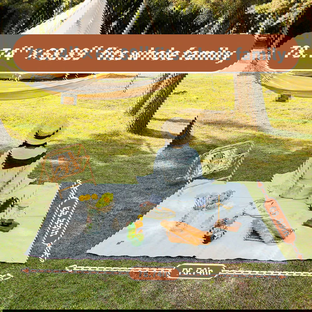 Portable Canvas Picnic Blanket – Ultra-Light, Large, Waterproof Camping Mat