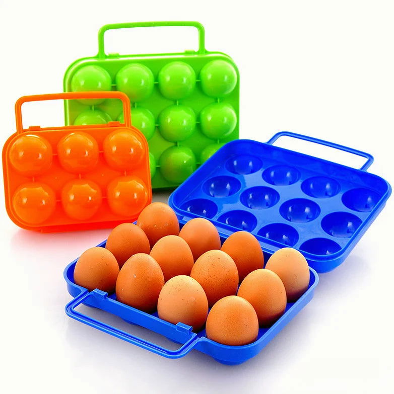 Portable Egg Storage Box – 2/4/6/12 Grid Egg Holder for Camping