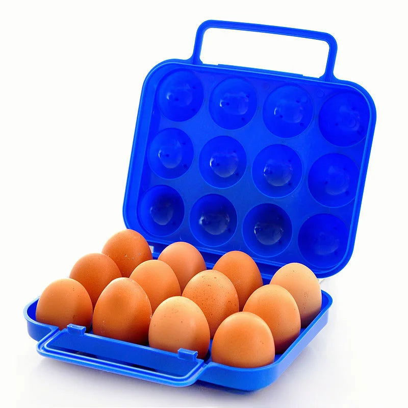 Portable Egg Storage Box – 2/4/6/12 Grid Egg Holder for Camping