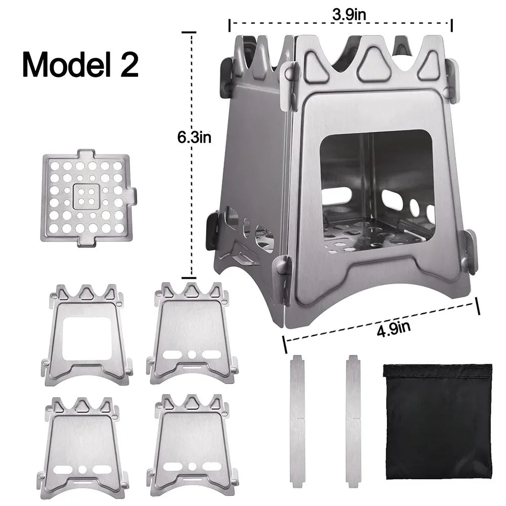 Portable Lightweight Folding Camping Wood Stove for Hiking