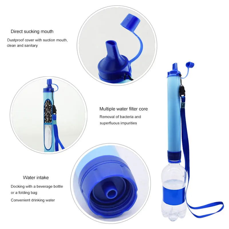 Portable Water Purifier – Emergency Filter for Camping, Hiking, Streams & Lakes