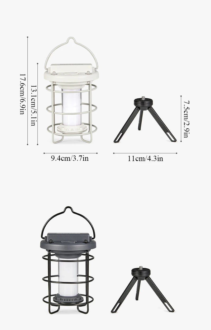 Dimmable Waterproof Camping Lamp with Built-In Power Bank