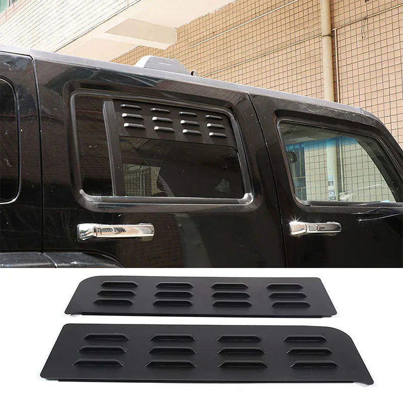 Rear Ventilation Shutters for Hummer H3 (2005-2009) – Black Aluminum Alloy Exterior Accessories (2 Pcs)