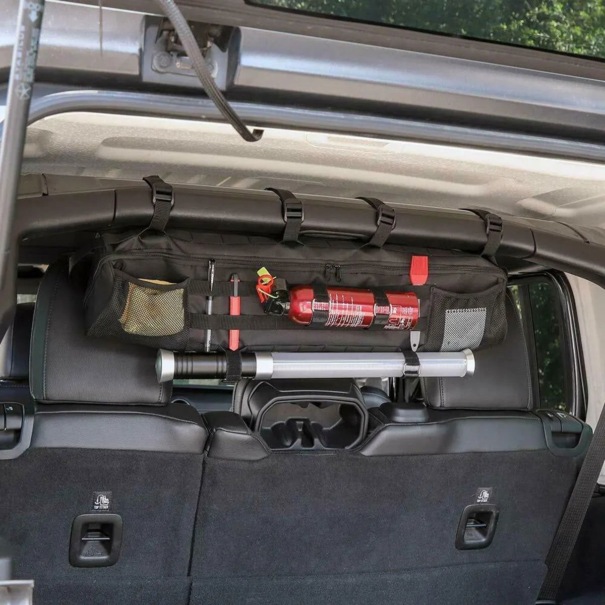 Roll Bar Storage Bag Organizer – Multi-Pocket Tool Holder for Jeep Wrangler LJ, TJ, JK, JL & Gladiator JT