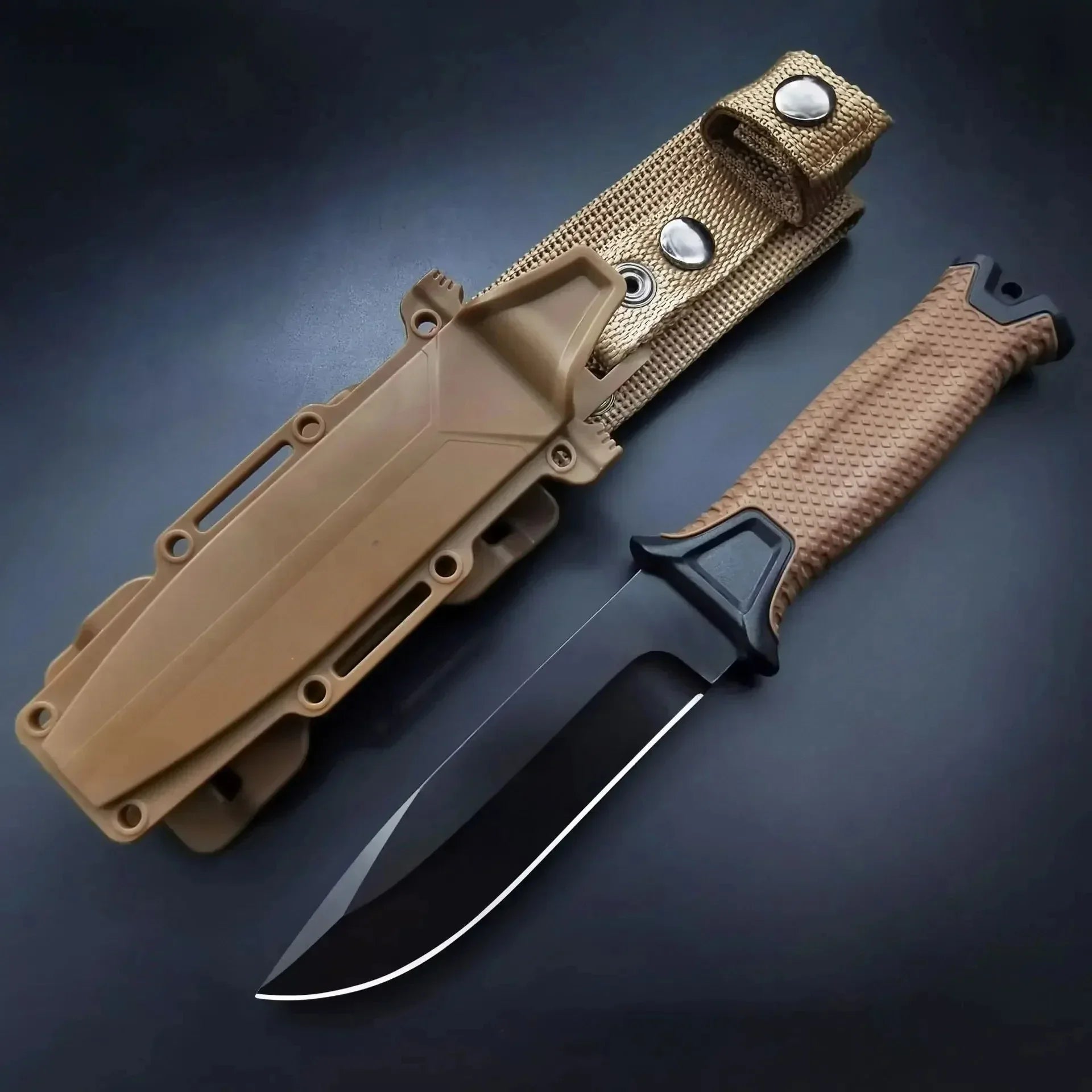 Premium All-Steel Camping Knife with Belt Sheath