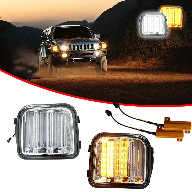 Sequential LED Turn Signal & DRL Lights – Amber/White for 2006-2010 Hummer H3/H3T