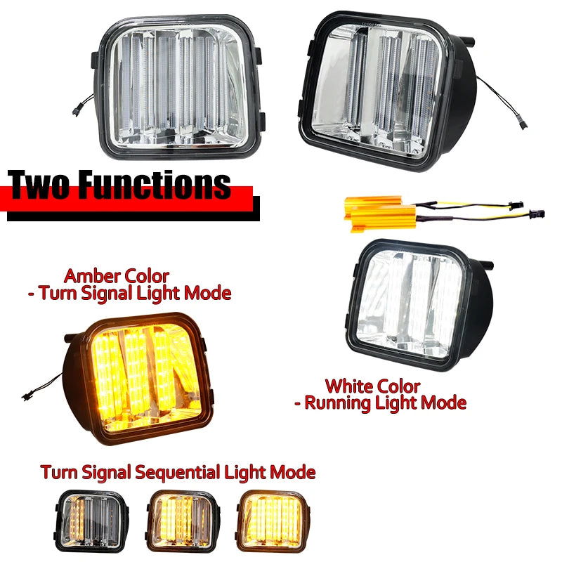 Sequential LED Turn Signal & DRL Lights – Amber/White for 2006-2010 Hummer H3/H3T
