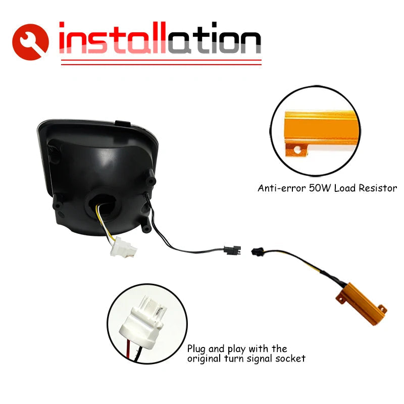 Sequential LED Turn Signal & DRL Lights – Amber/White for 2006-2010 Hummer H3/H3T