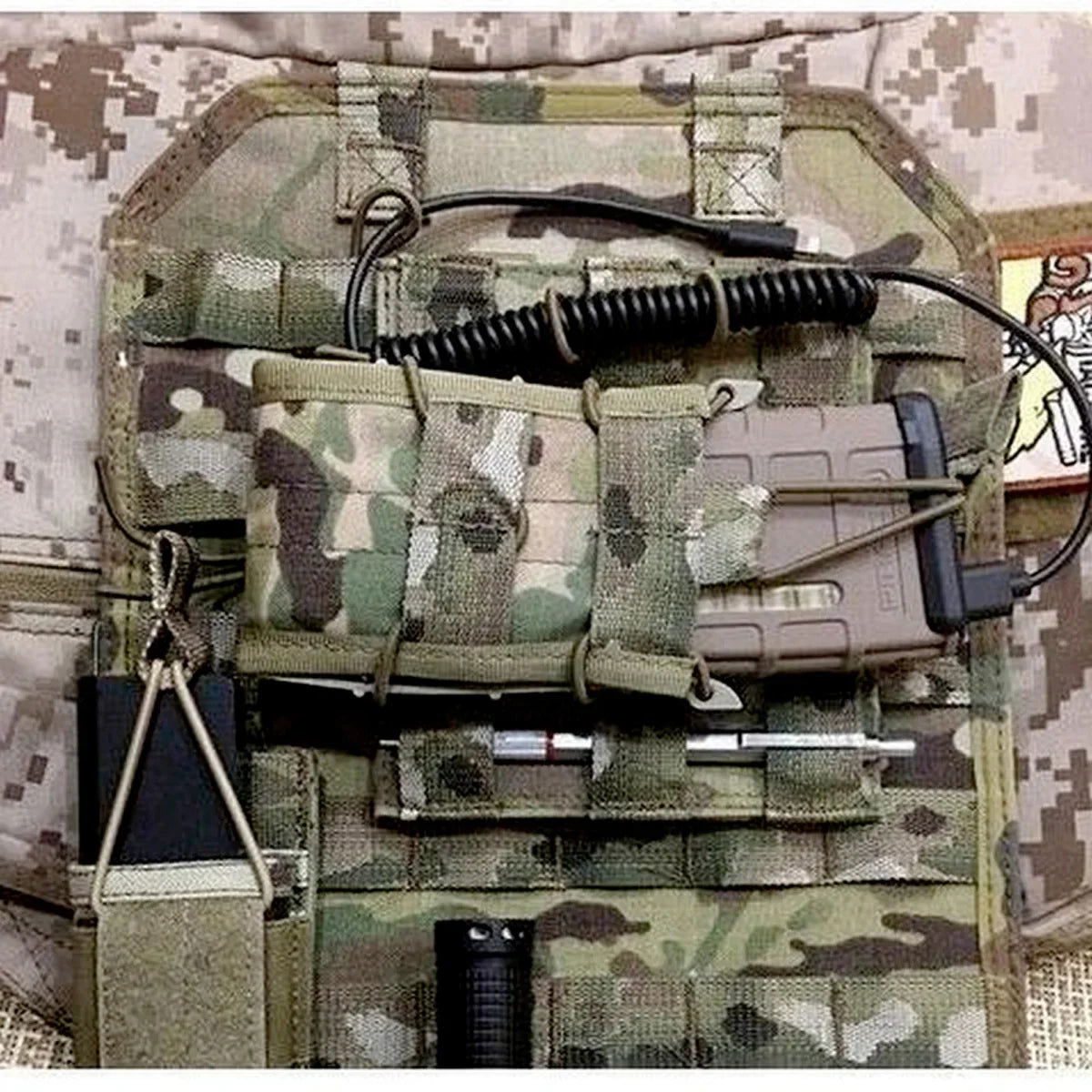Tactical MOLLE Elastic Strap with Binding Buckles – Retainer for Antennas, Tools, Trekking Poles, and Camping Gear