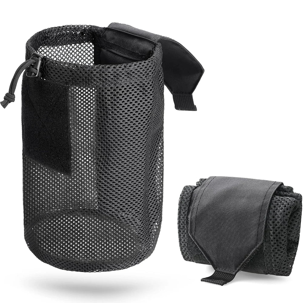 Tactical MOLLE Roll-Up Dump Pouch – Folding Drawstring Utility Waist Bag for Hunting & EDC
