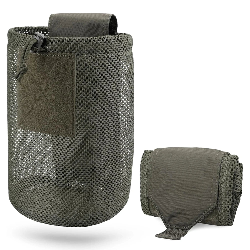 Tactical MOLLE Roll-Up Dump Pouch – Folding Drawstring Utility Waist Bag for Hunting & EDC