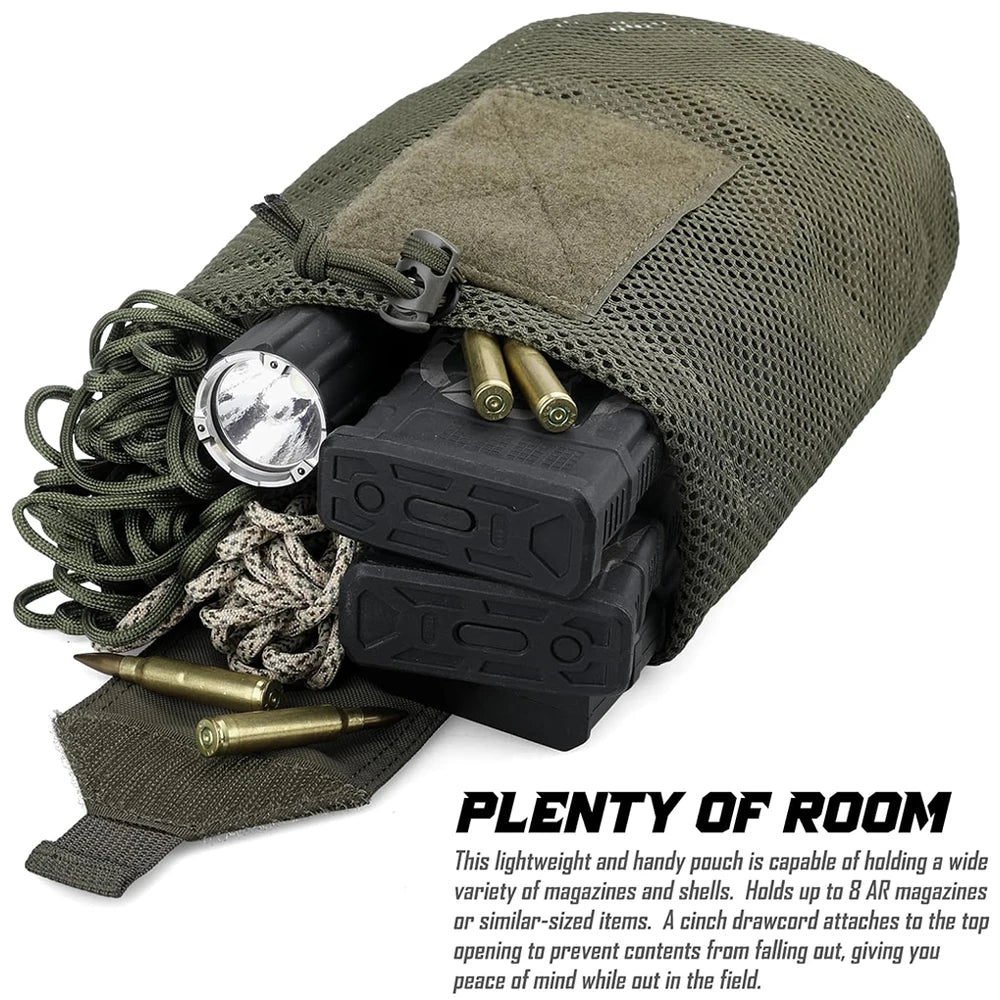 Tactical MOLLE Roll-Up Dump Pouch – Folding Drawstring Utility Waist Bag for Hunting & EDC
