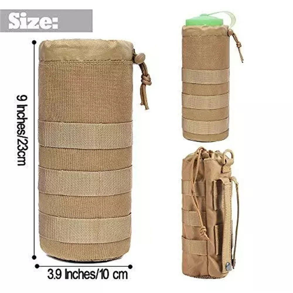 Tactical MOLLE Water Bottle Pouch – Outdoor Kettle Carrier for Camping, Hiking, Fishing & Hunting