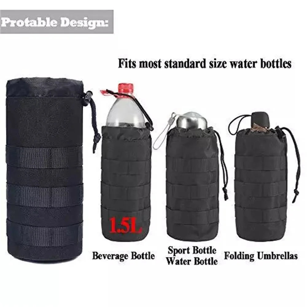 Tactical MOLLE Water Bottle Pouch – Outdoor Kettle Carrier for Camping, Hiking, Fishing & Hunting
