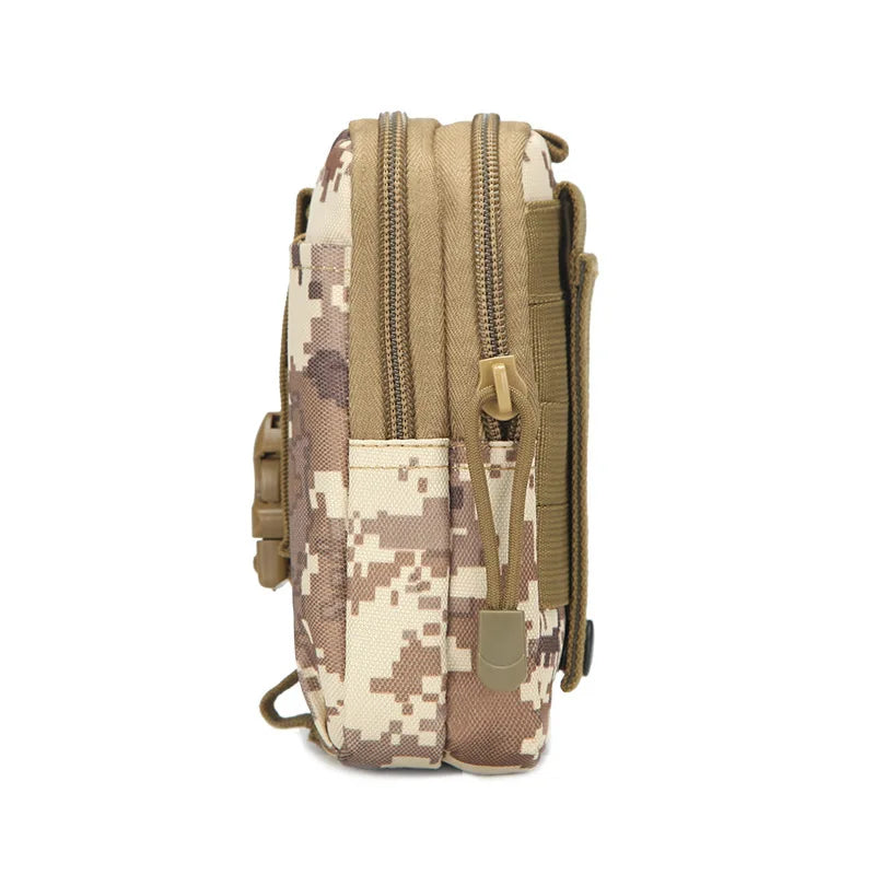 Tactical Molle Pouch Phone Holder - Compact Military Waist Pack for Running, Travel, and Camping Gear