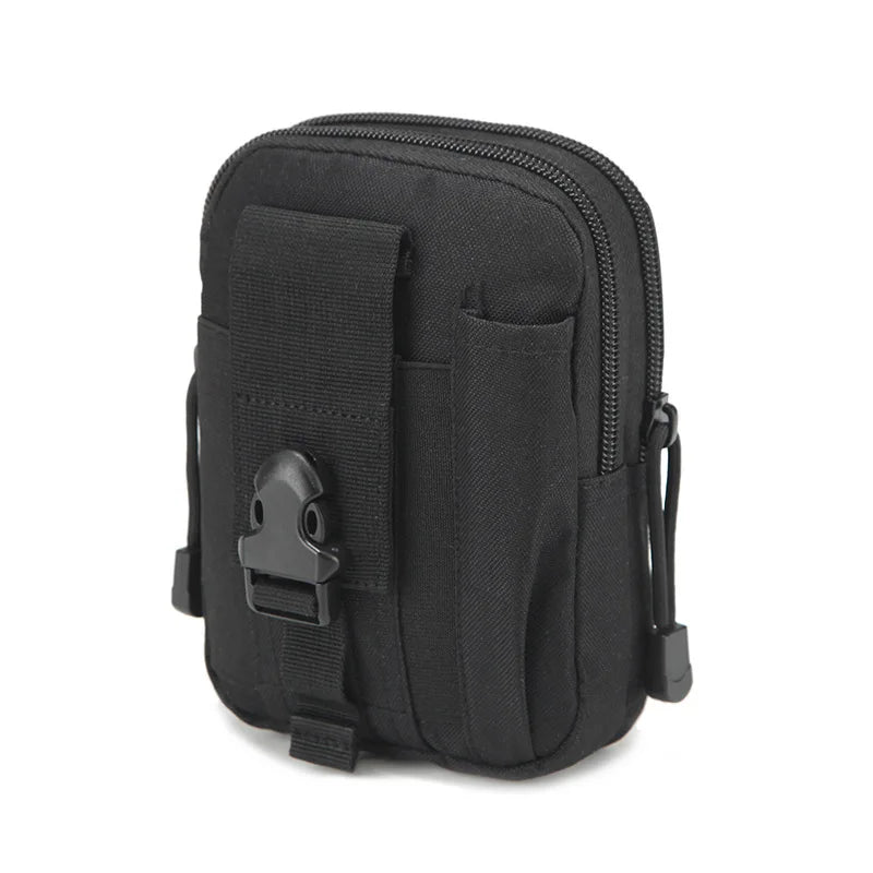 Tactical Molle Pouch Phone Holder - Compact Military Waist Pack for Running, Travel, and Camping Gear