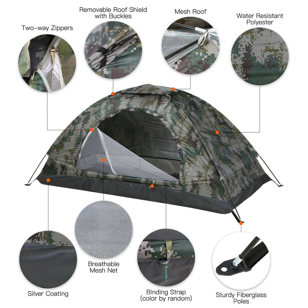 Ultralight Camping Tent – 1 Person Portable Tent with UPF 30+ UV Protection for Hiking, Beach, and Fishing
