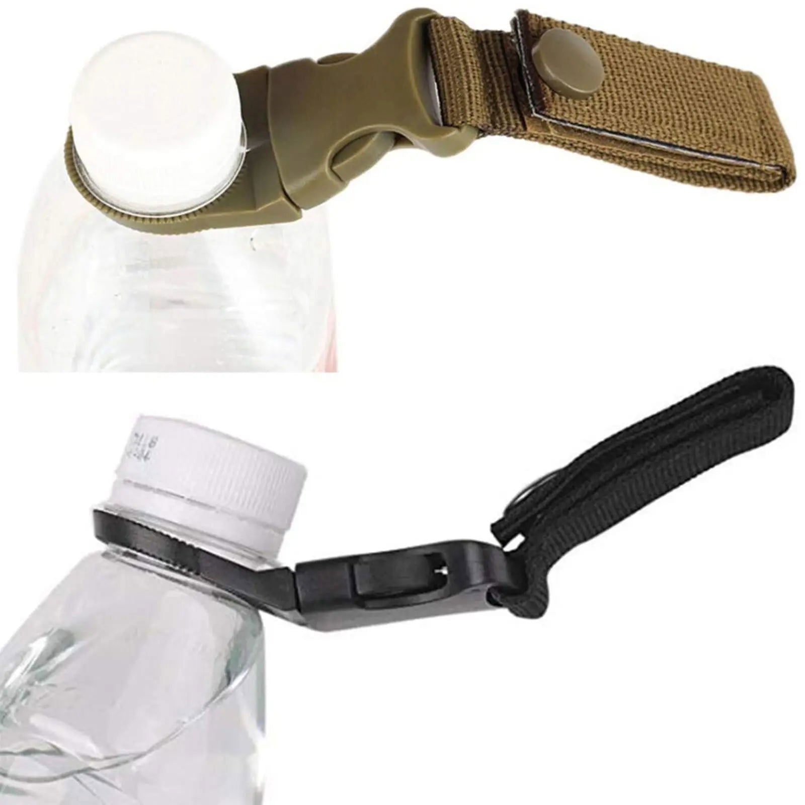 Water Bottle Holder for Carabiner or Molle Webbing with Quick-Release Clip for Camping, Hiking, and Outdoor Gear